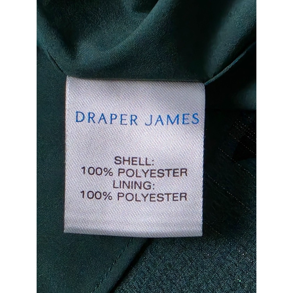 Draper James Floral Ruffle Blouse Women XL Green Short Sleeve Tie Neck Flutter - Picture 4 of 7